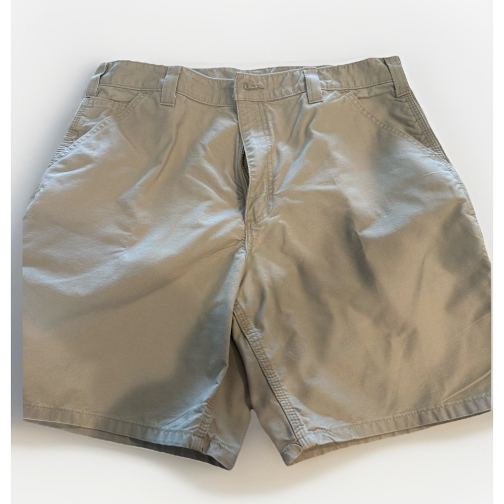 Carhartt Men's‎ Tan Carpenter Shorts B147  Size 36 Inseam 10" Pockets Loop
